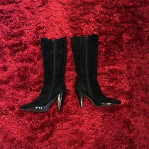 Black suede antonio melani boots size 8 great condition